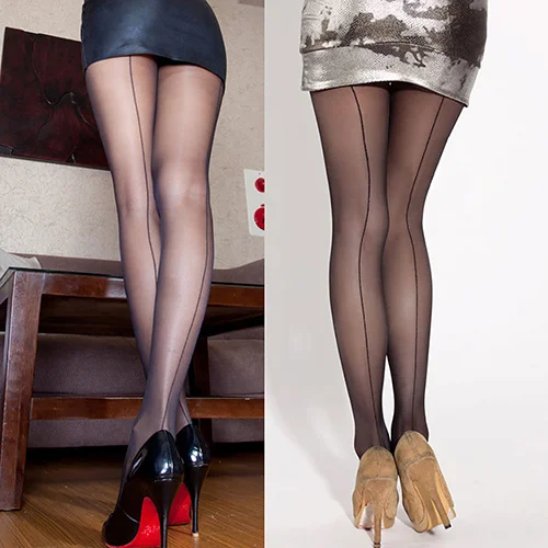 

Sexy Women's Ultra Sheer Transparent Line Back Seam Tights Stockings Pantyhose