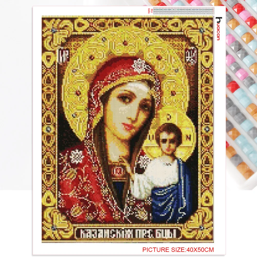 Huacan Icons Алмазная вышивка религия алмазная живопись полная квадратная икона Стразы картины Девы Марии Алмазная мозаика распродажа