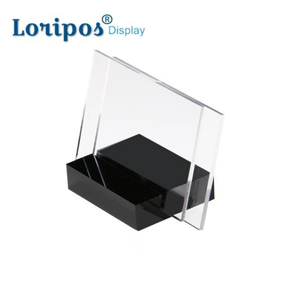 Акриловый держатель знака 90*60 мм подставка наклонная рамка черный блок