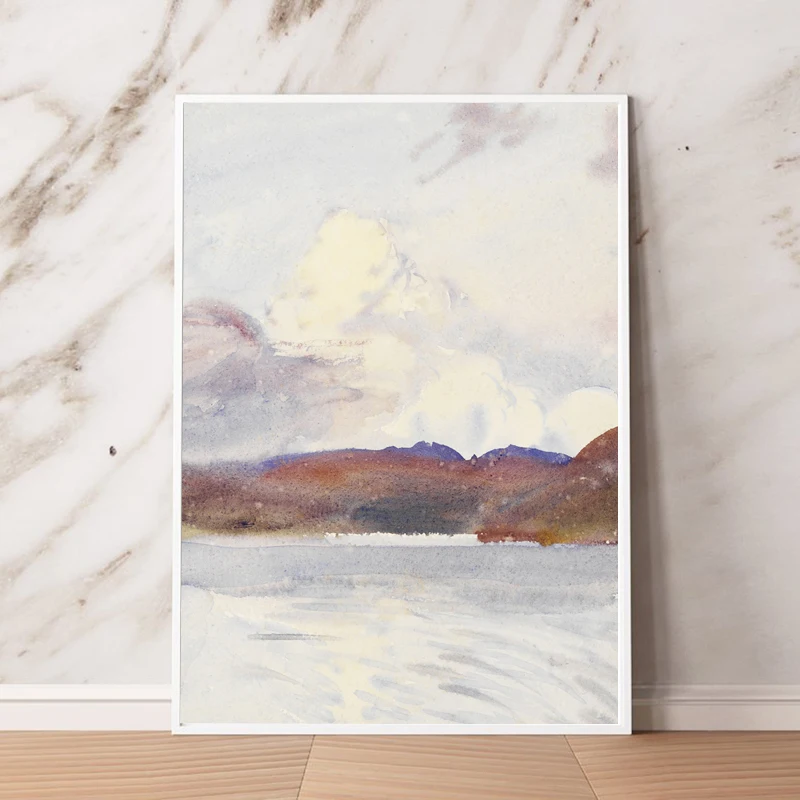 Абстрактная картина из Шотландии морской пейзаж Постер океан акварель искусство
