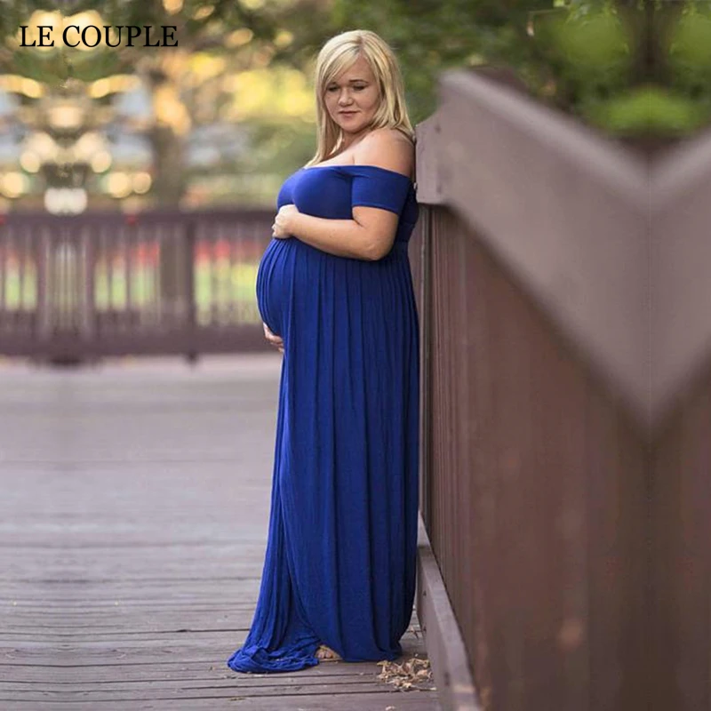 Le Couple эластичные хлопковые Макси платья с воротником лодочкой|maternity photo shoot|maternity
