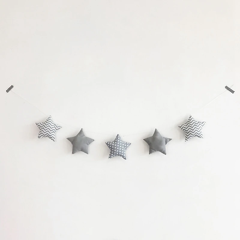 

Nordic Baby Room Handmade Nursery Star Garlands Christmas Kids Room Wall Decorations Photography Props Gray