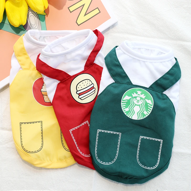 Yellow Dog Sling Clothes Pet Poodle Home Summer Soft Puppy Two-leg Pullovers XS-XL |