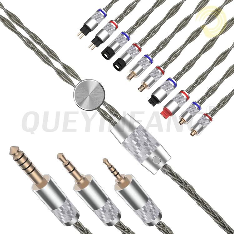 Кабель для наушников QUEYINFANG с посеребренным покрытием 2 5/3 5/4 4 мм |