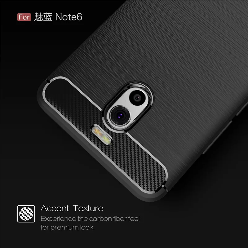 For Meizu M6 Note 32gb m721h Luxury Original Carbon Fiber Black Case M 6 M6Note Soft TPU Cover |