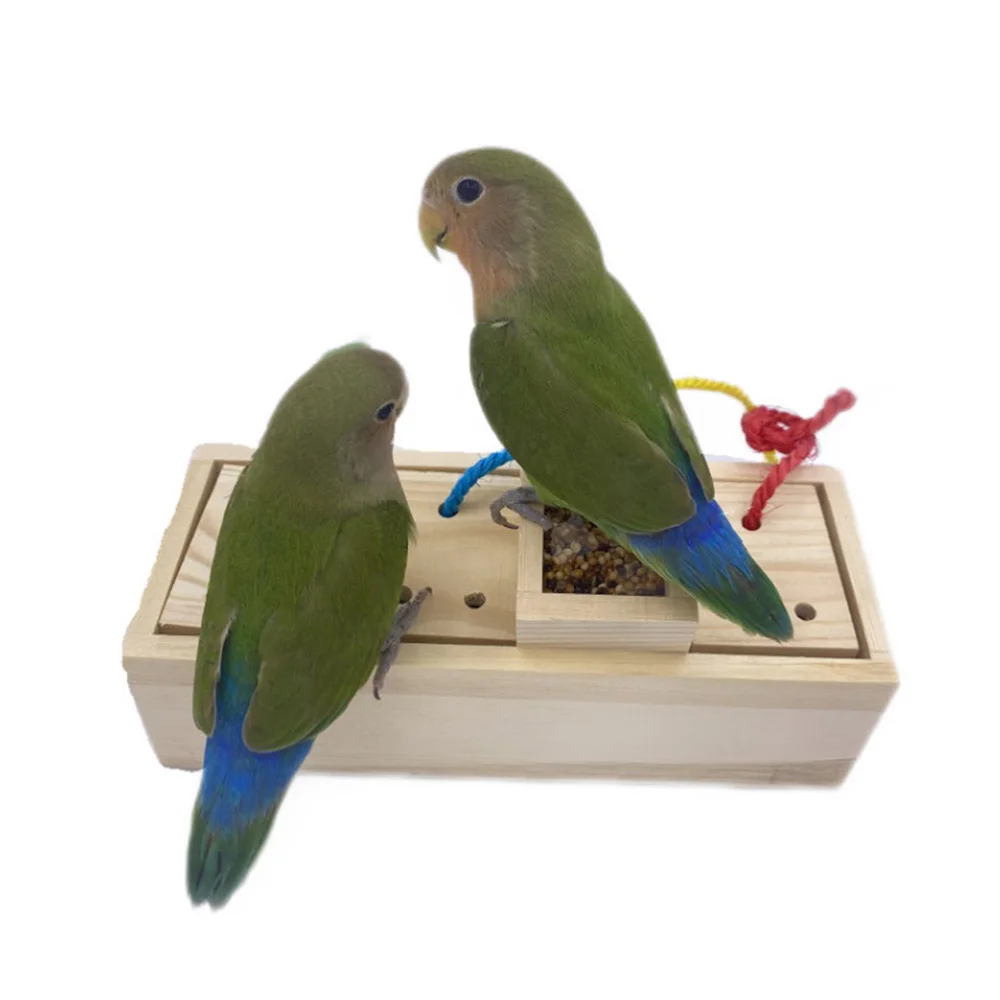 

1Pc Parrot Foraging Box Wooden Bird Training Box Bird Chewing Plaything