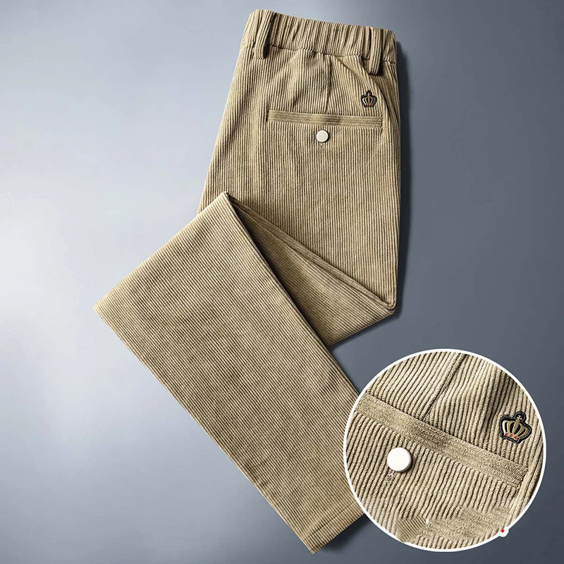 Мужские брюки плюс бархатные плотные Осенние повседневные длинные одежда