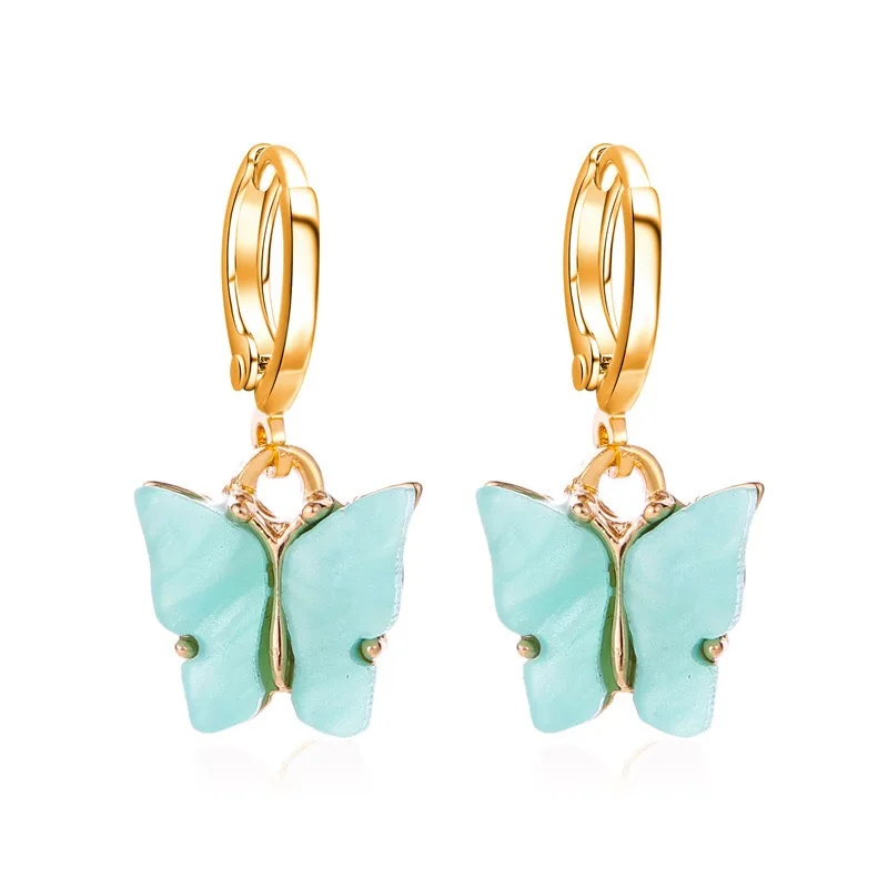 

Women's Glamour Butterfly Earrings Wholesale Cute Acrylic Colorful Animal Dangle Earrings Sweet Butterfly Hanging Girl Jewelry
