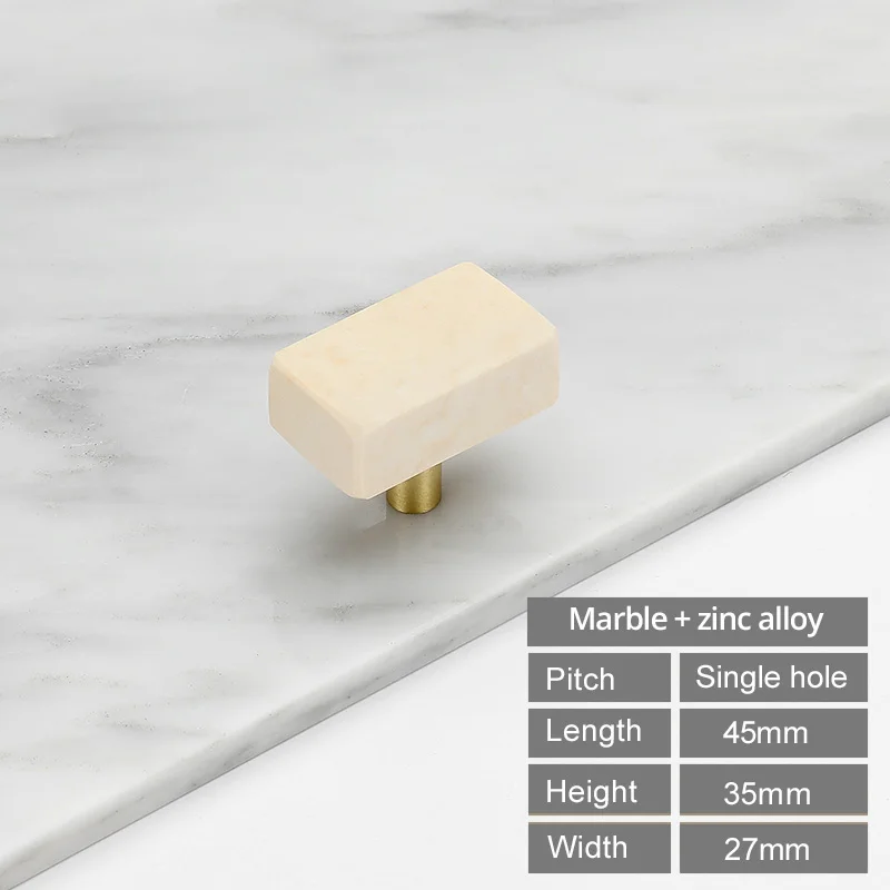Beige Knob Мраморные дверные ручки и ручки для мебели, шкафа, кухонного шкафа, комода из цинкового сплава, ручки ящика, тянет камень, камень, бежевый - Цвет: Beige Knob