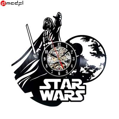Домашний живой звезда йода WarsClock CD Виниловая пластинка настенные часы Декор 3D Висячие часы Вейдер украшения - Цвет: 20