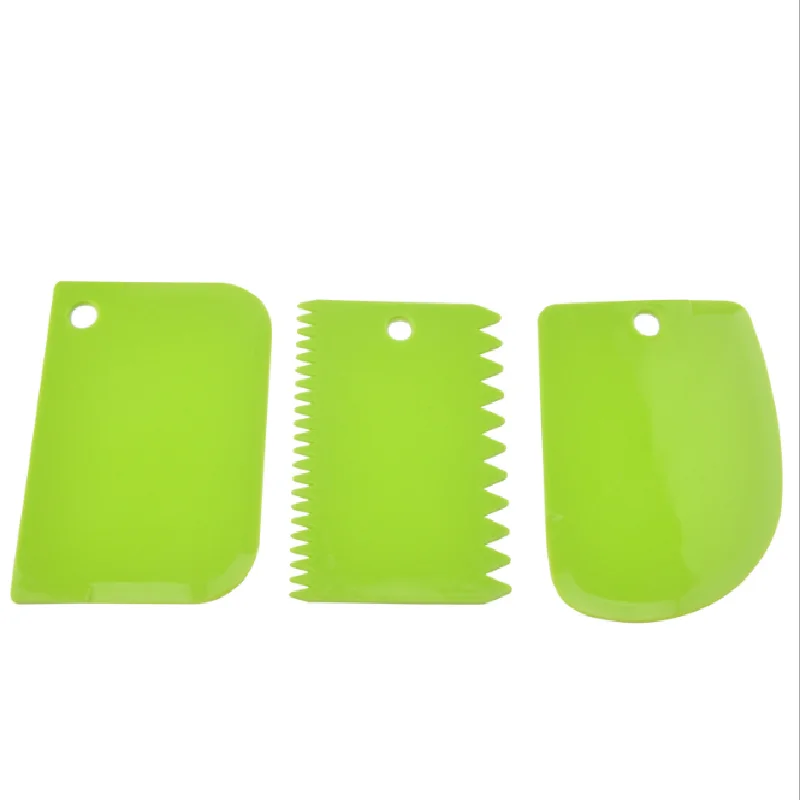 

3pc Plastic Baking Scraper Baking Accessories Cream Spatula Cake Decor Tool Baking Dish Goods for The Kitchen Pastry Tools.8z