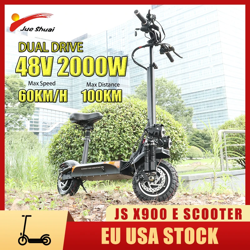 

Foldable E scooter 2000W 48V Electric Scooters Adults with Seat 26AH Battery 60KM/H High Speed 100KM Long Range EU USA Stock