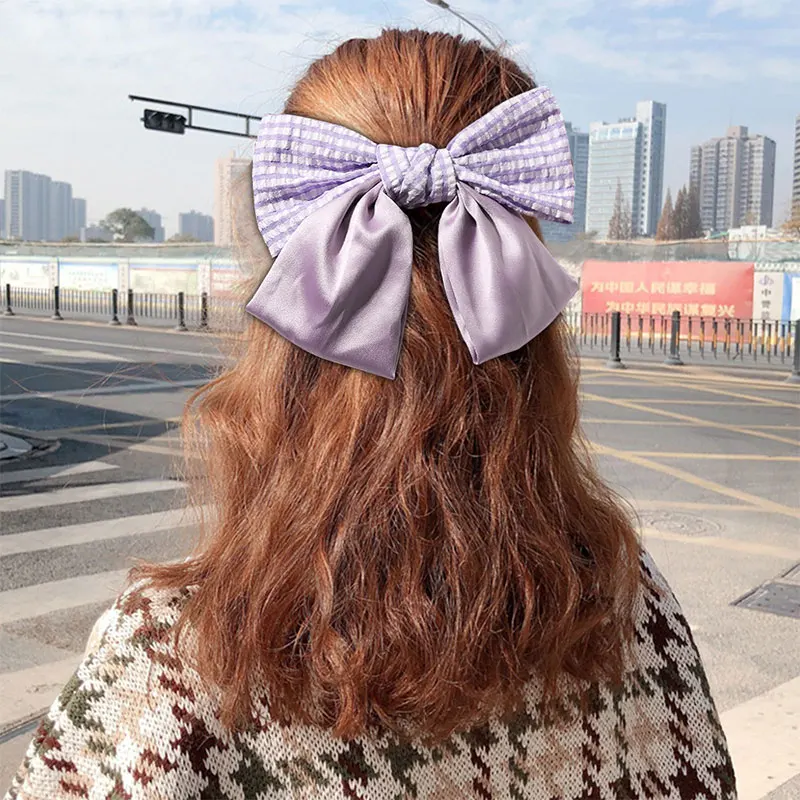 Бесплатная доставка двухслойные заколки для волос с бантом женщин и девочек