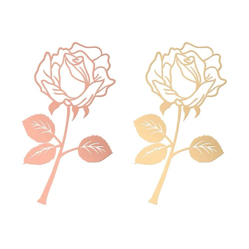

2PCS Metal Rose Bookmark Hollow Exquisite Book Page Markers Kids Reading for Adults Valentines Gifts