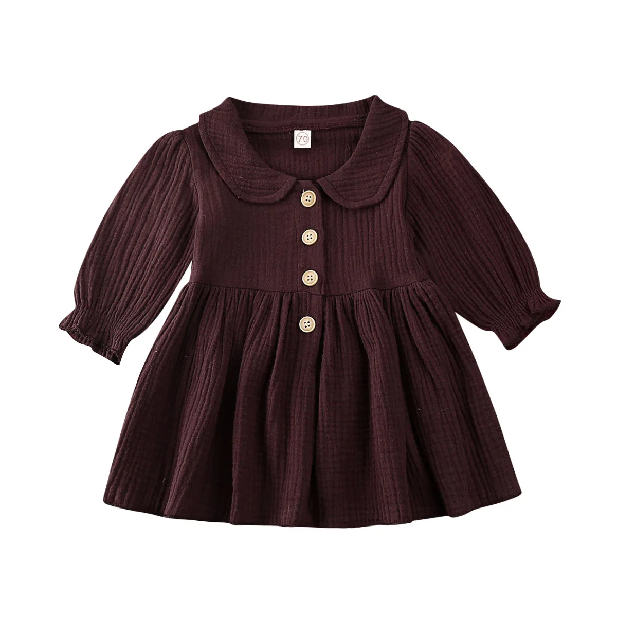 

2021 Newborn Toddler Kids Baby Girls Party Floral Long Sleeve Dress Children's Clothing Sets Cute Girl Dress Solid Clothes 0-4T
