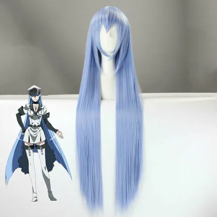 Аниме Akame ga KILL! Esdeath парик синие прямые длинные высокотемпературные волосы
