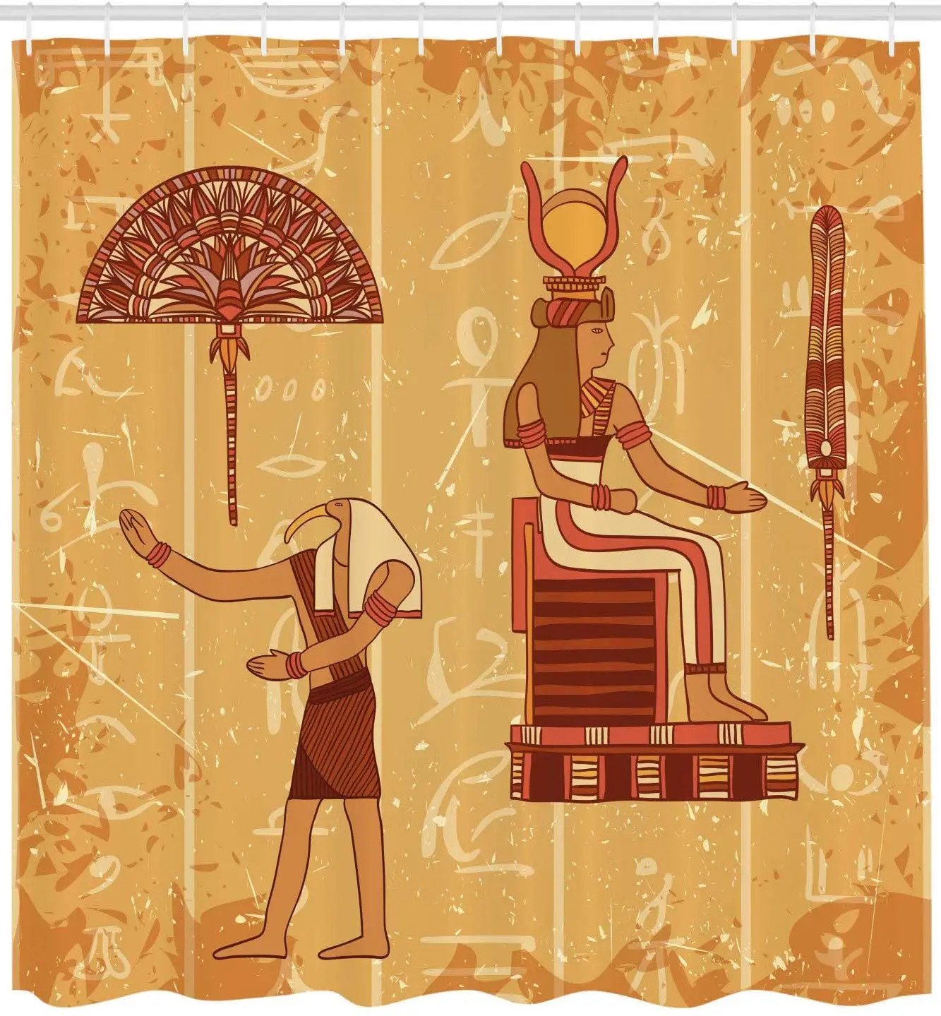 Hieroglyph с историческим предметом Винтажный дизайн декор для ванной комнаты бледно