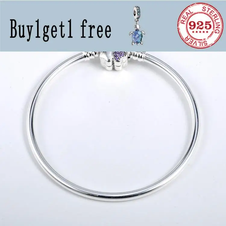 

Authentic 925 Sterling Silver Wildflower Meadow Floral Clasp Smooth pan Bracelet Bangle Fit Women Bead Charm Diy Jewelry