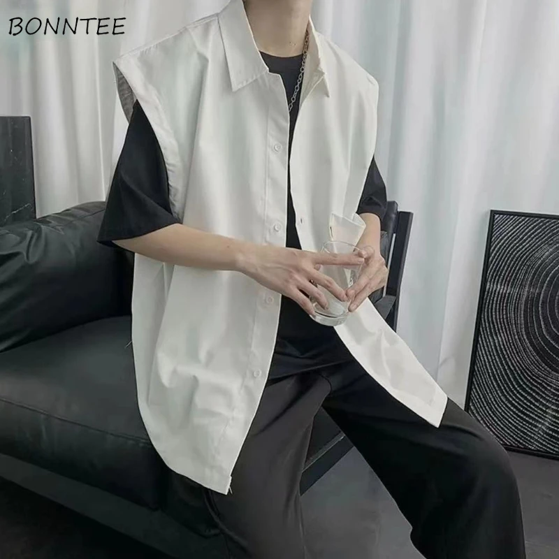 

Vests Women Summer Turn-down Collar Single Breasted Cargo Casual Japanese Style Fashion Pockets Side-slit Fashion Streetwear