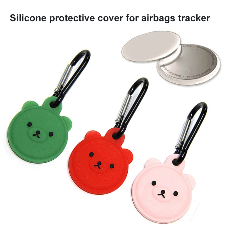 

Suitable For Apple Airtags Locator Simple Solid Color Silicone Protective Sleeve Metal Ring Buckle Sports Soft Plastic Shell