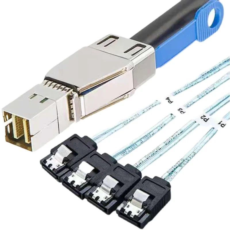 Кабель SATA 8644 4 кабель Sata 90 градусов Micro 1 м для майнинга 3|Компьютерные кабели и