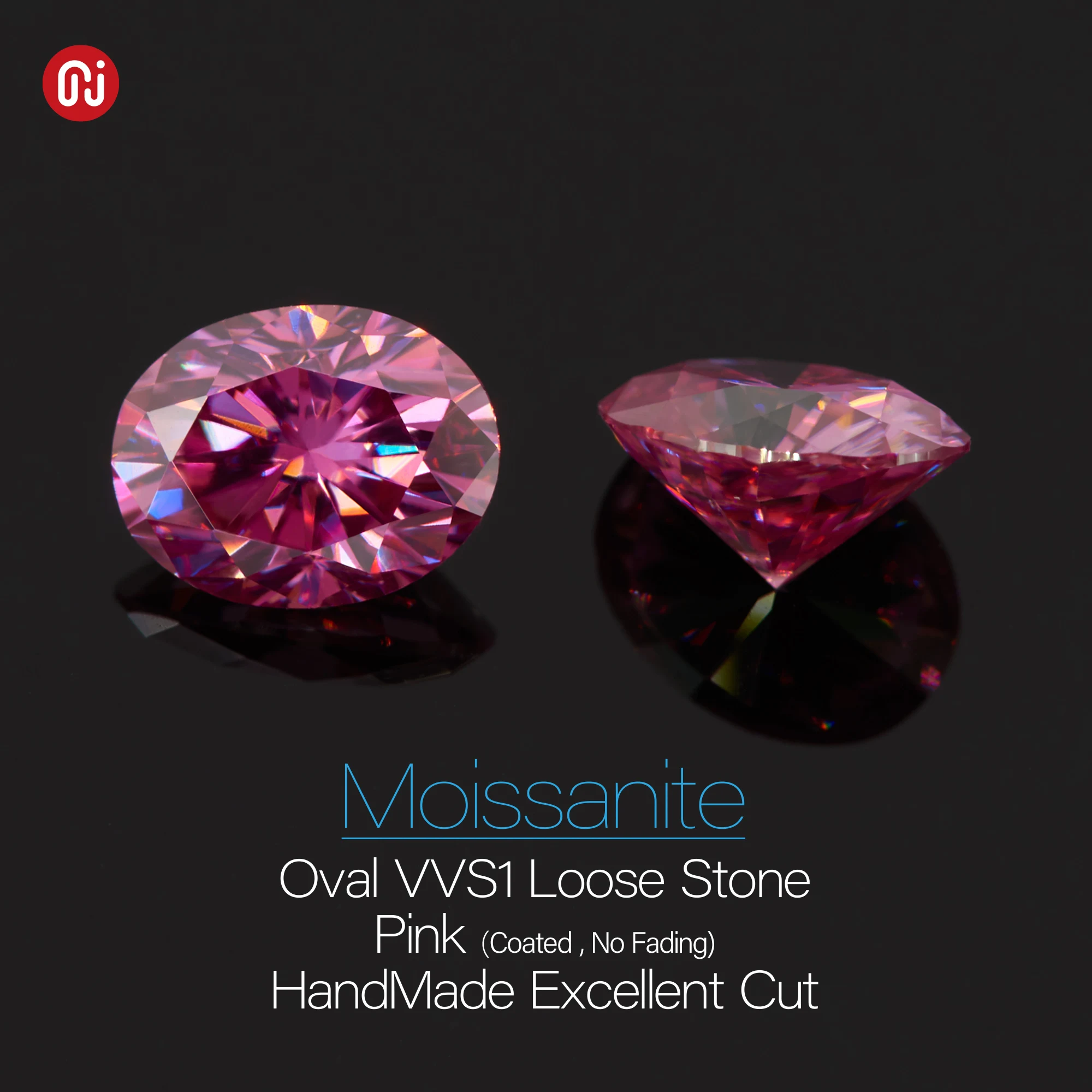 GIGAJEWE Moissanite ручной резки Овальный Красный Розовый цвет VVS1 Премиум драгоценные