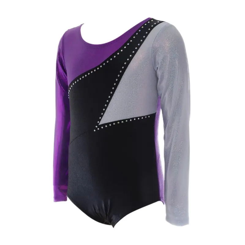 Детские балетные трико для девочек с длинными рукавами бриллиантами костюмы