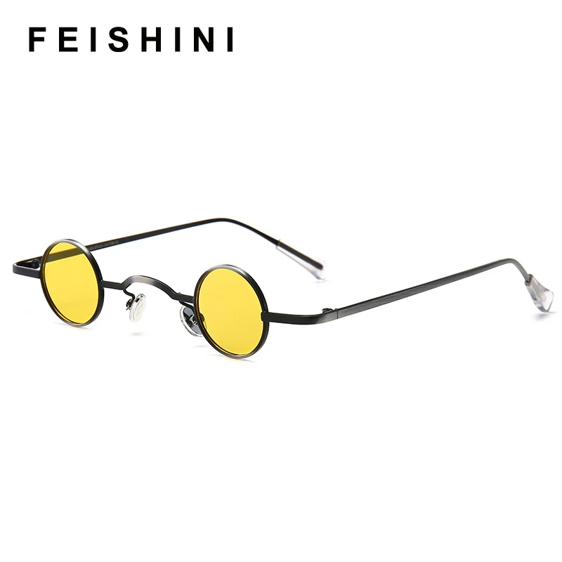 Солнцезащитные очки FEISHINI мужские круглые классические винтажные готические