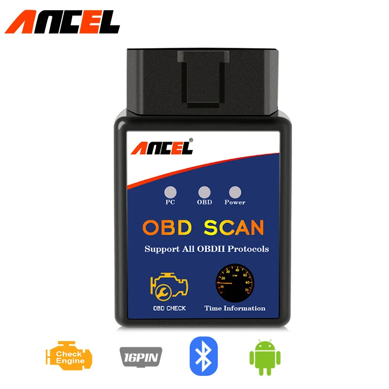ELM327 OBD2 сканер Bluetooth беспроводной OBD 2 считыватель кодов Live Data OBDII сканирующий
