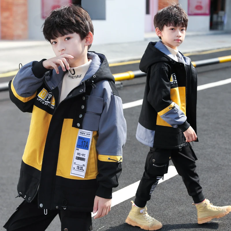 Детская куртка для мальчиков осенне зимняя детская теплая верхняя одежда с