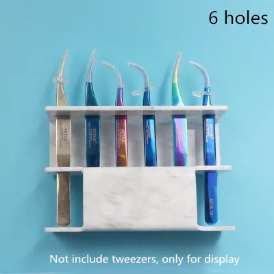 Marble color-6 holes Профессиональный акриловый Пинцет для наращивания ресниц, держатель для хранения 8 шт./6 шт., пинцет, подставка, инструменты для наращивания ресниц - Цвет: Marble color-6 holes