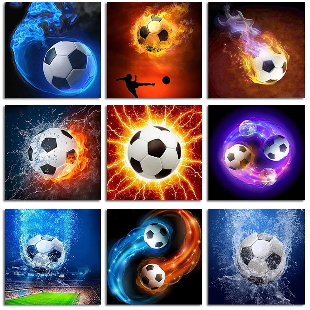 

PDMDOG Diamond Painting Football Cross Stitch Landscape Diamond Mosaic Embroidery Picture Resin Diamond Draw Painting