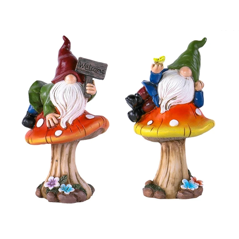 

Garden Statue Resin Gnome Figurine Magic Outdoor Decorations for Patio Yard Lawn Porch Ornament Present for Children