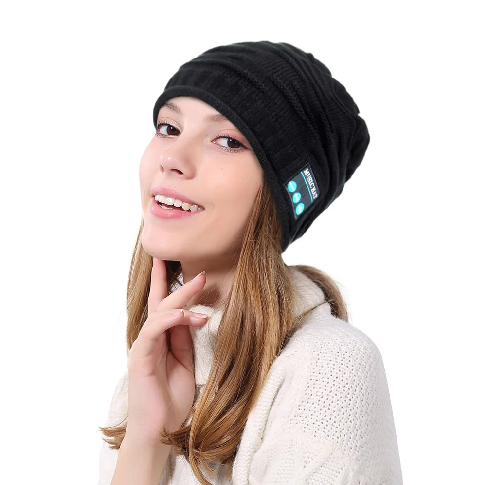 

Bluetooth Music Knit Beanie Hat Wireless Smart Warm Cap Headset Speaker with Mic ALS88