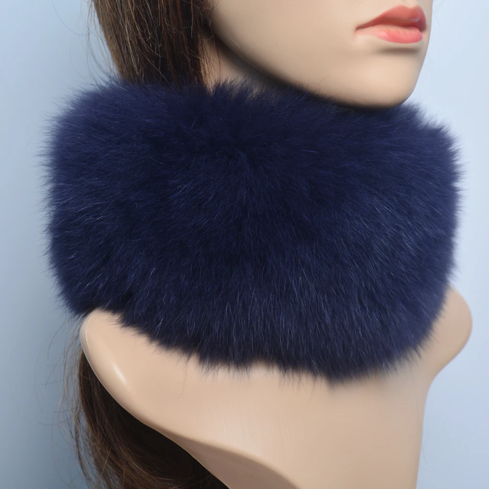 

2021 Fashion Lady Real Fox Fur Scarf Girls Warm Soft Knit Good Elastic Real Fox Fur Headband Brand Genuine Fox Fur Ring Scarves