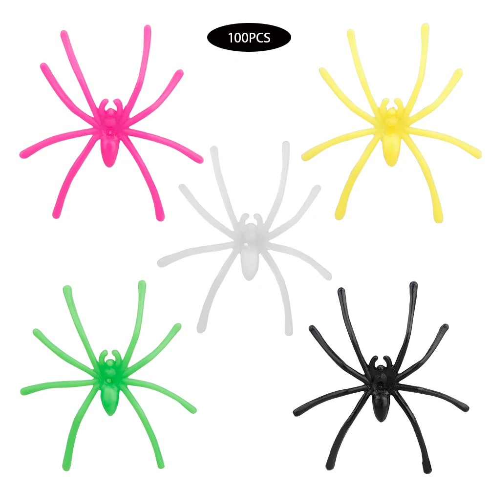 100 шт. пластиковые пауки для Хэллоуина | Дом и сад