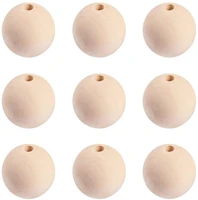 30pcs 40mm natural wooden beads large round wood ball unfinished wooden loose spacer bead for jewelry making home decoration