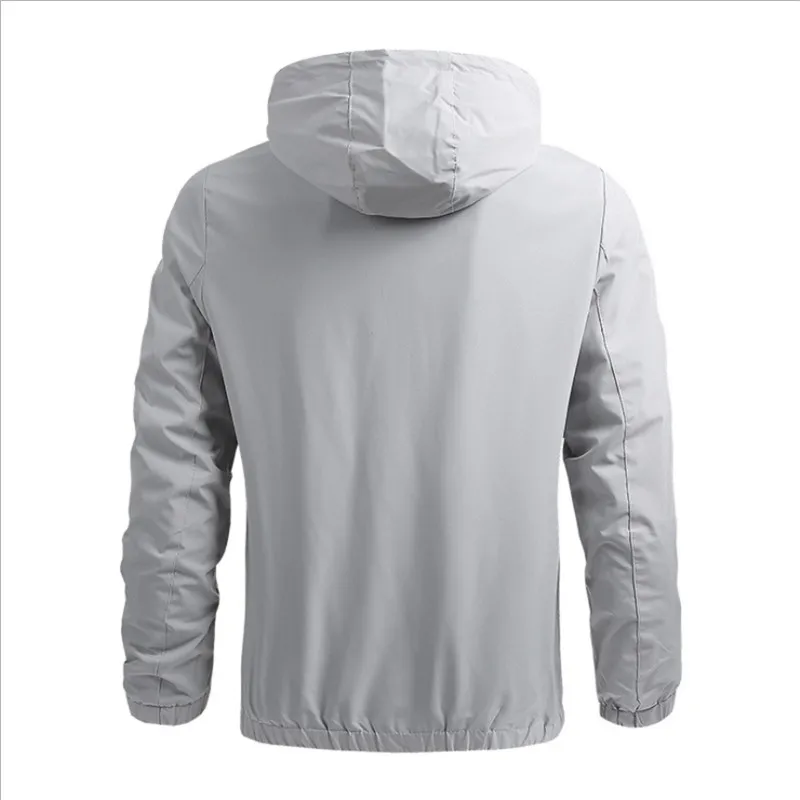 

Spring Autumn New Stand Collar Waterproof Hoodie Thin Light Weight Coat Outdoor Windbreaker Men Jackets Breathable Zipper Jacket