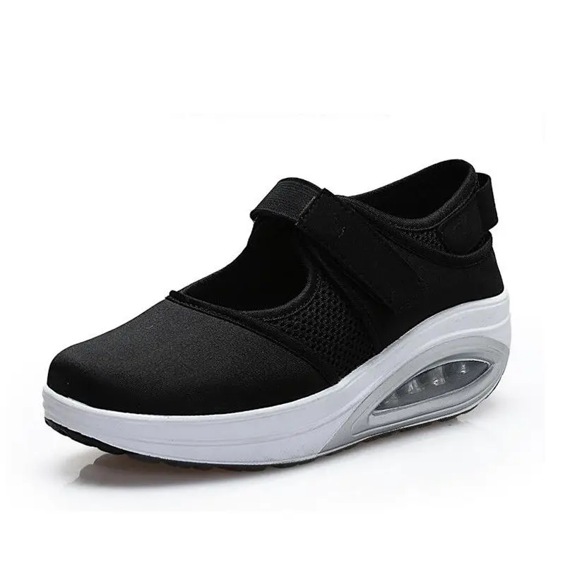 

Breathable Wedge Sneaker Slimming Toning Shoes Thick Bottom Increase Sport Women Fitness Shoes Shock Absorber Jumping Sneakers