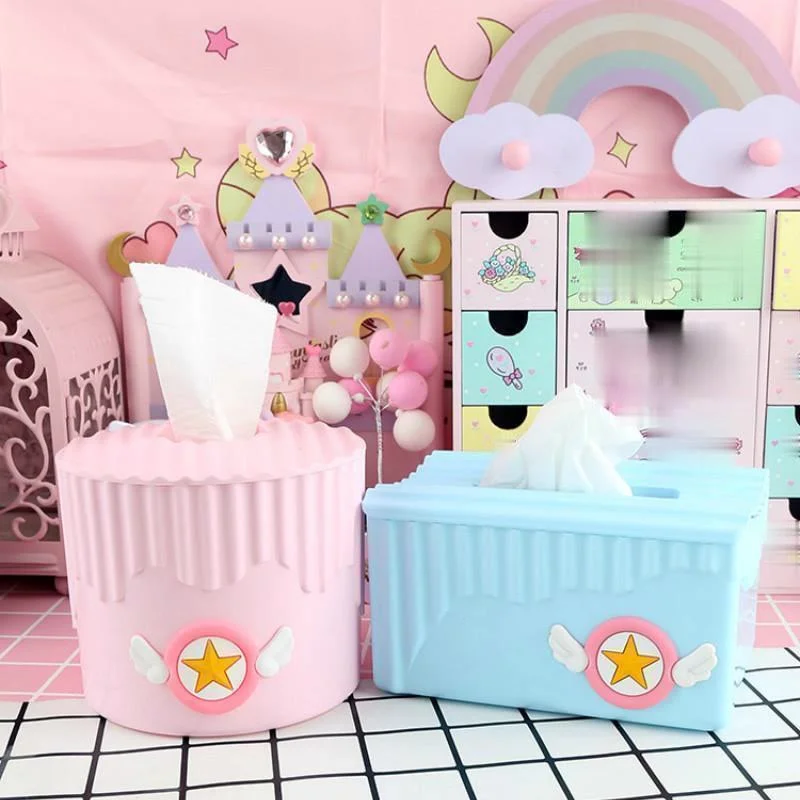 

Пластиковые коробки для салфеток, с изображением Луны, Сакура, для дома, Круглая Бумажная канистра, салфетки для настольного компьютера