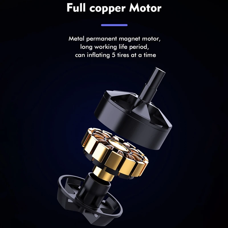 

Licheers Car Wireless Air Pump with LED Lamp Tire Inflator Air Pump Digital Pressure Auto Portable for Car Bicycle Ball Mattress