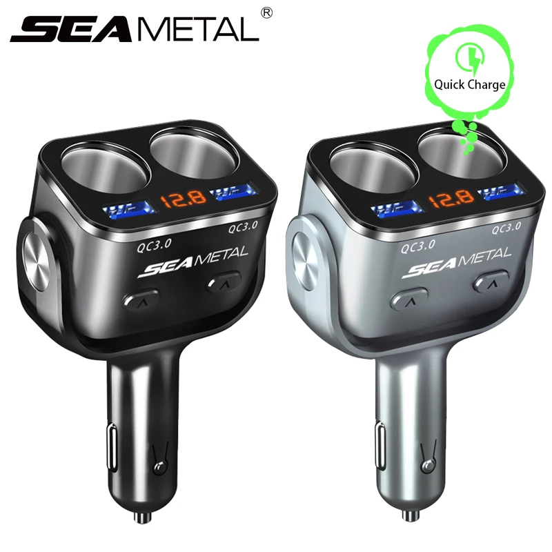 12V зарядных порта USB для автомобиля Зарядное устройство гнездо для автомобильного прикуривателя Разветвитель Авто USB Зарядное устройство двойной QC 3,0 USB зарядка от прикуривателя адаптер гнезд