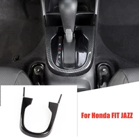 for honda fit jazz 2014 2018 abs mattecarbon fibre car gear shift lever knob frame panel cover trim auto styling accessories