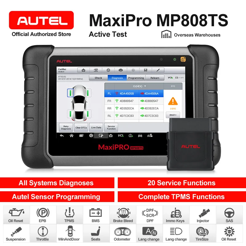 AUTEL MaxiPRO MP808TS автомобильный диагностический сканер OBD2 автоматический диагностический инструмент для сканирования TPMS автомобильный сканер Профессиональный Универсальный сканер для диагностики авто