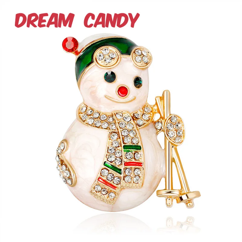 Фантазийные разноцветной эмалью с изображением снеговика броши для женщин