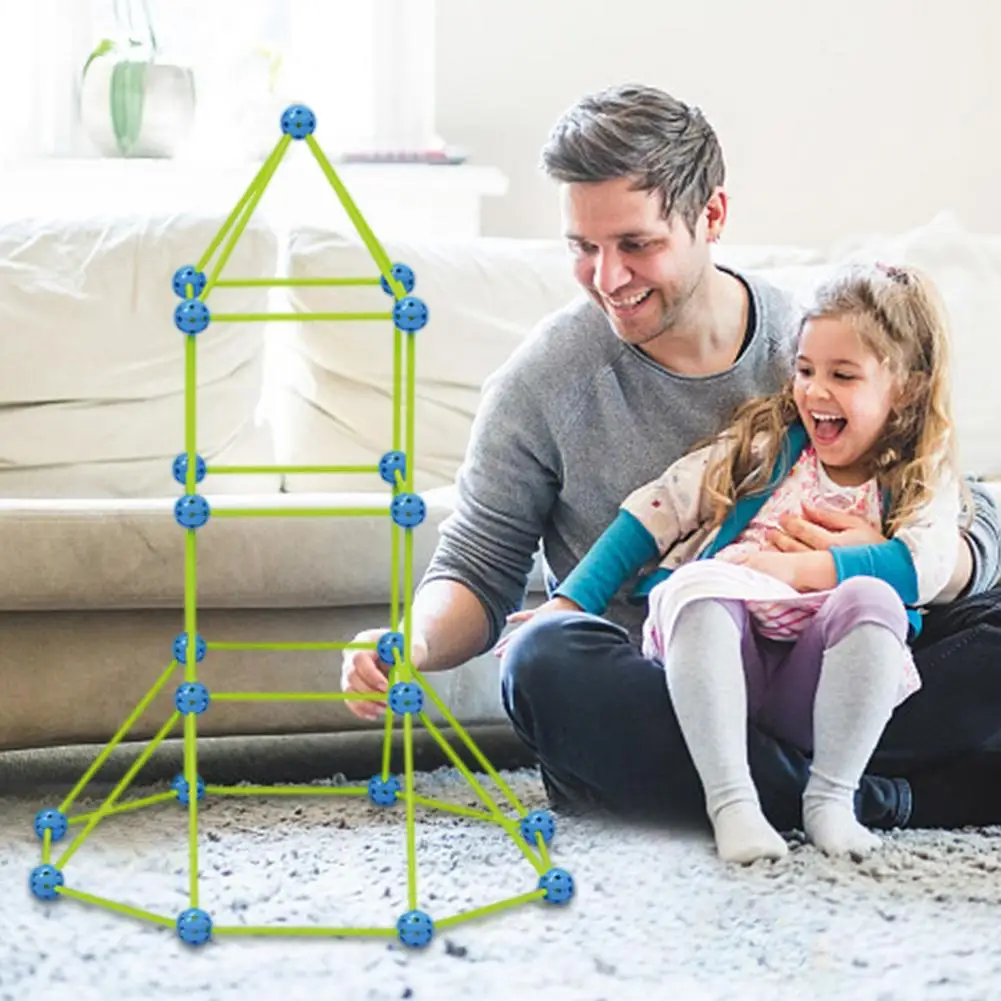 

264Pcs DIY 3D Play Tent Building Block Children's Fortress Construction Toys Kit STEM Game Assemble Toys For Kids Birthday Gifts