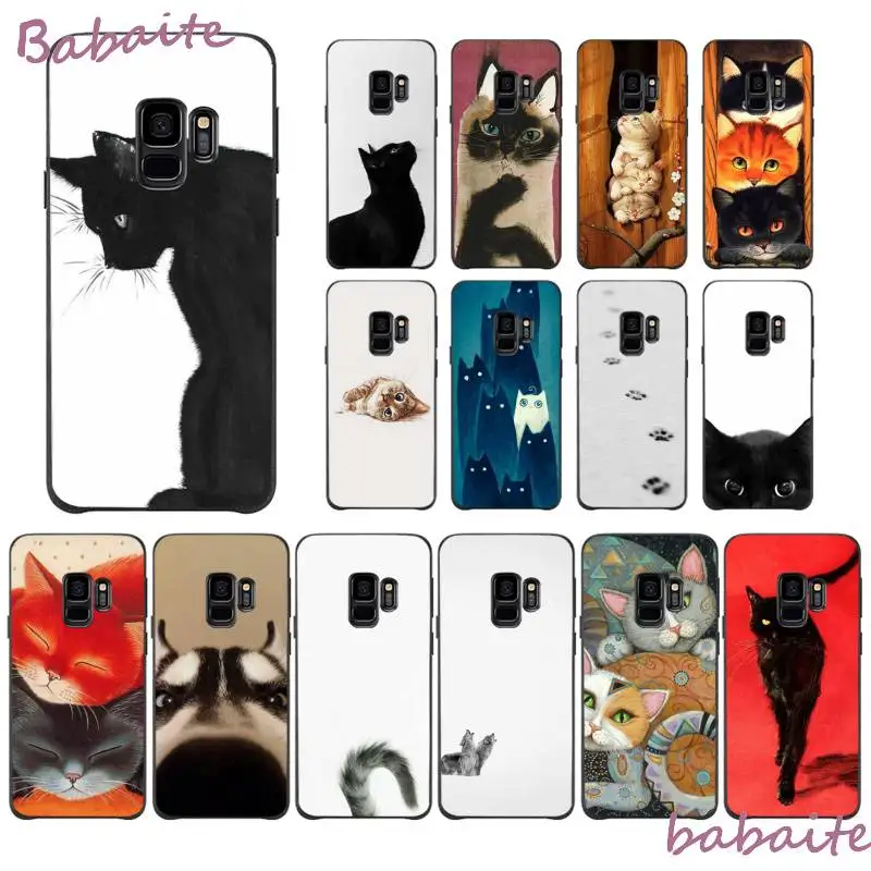 

Babaite Not Cartoon Art Cat Dogs Soft Silicone TPU Phone Cover for Samsung Note 3 4 5 7 8 9 10 pro M10 Cellphones