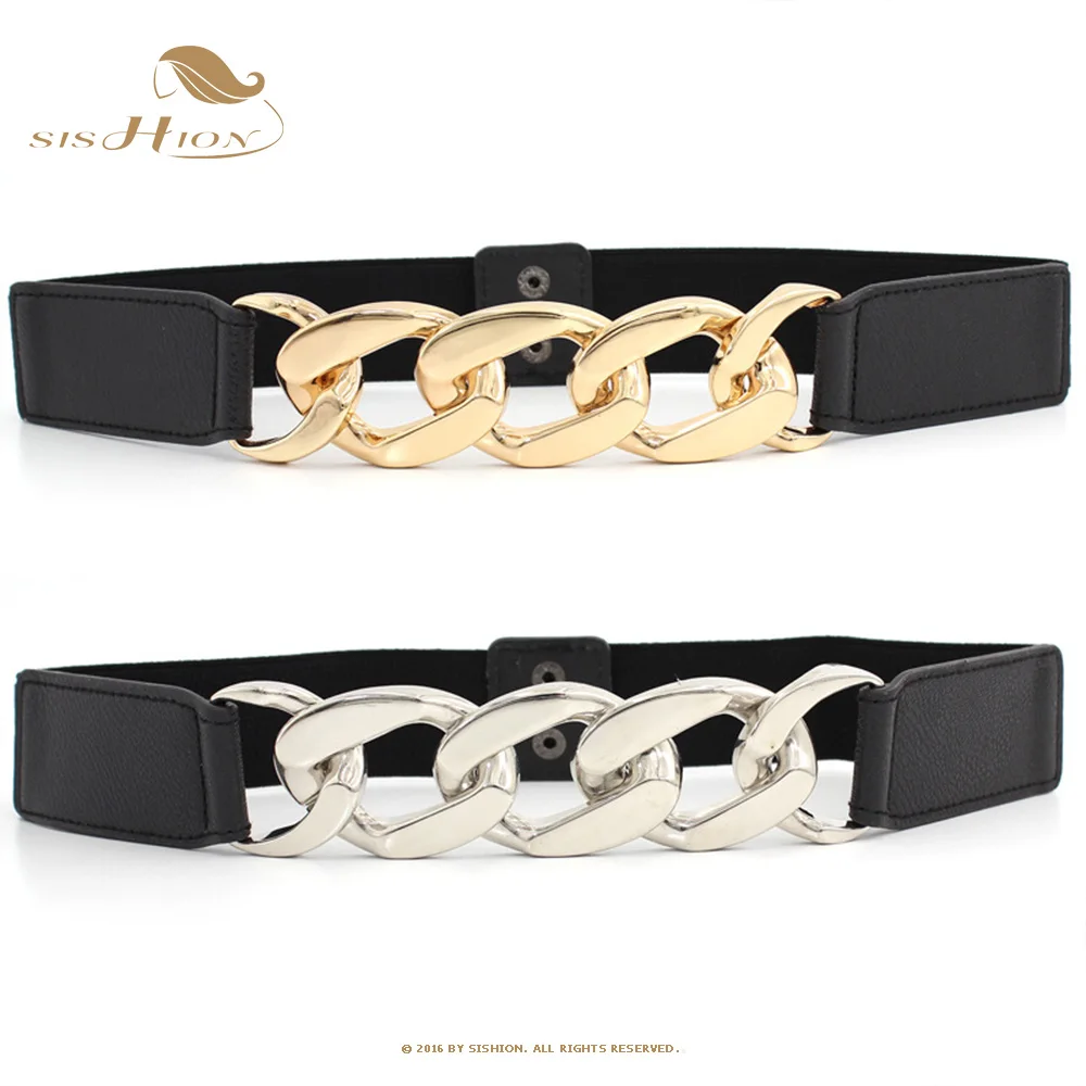 

Gold Chain Belt Elastic VD2445 Metal Waist Belts for Women ceiture femme Stretch Cummerbunds Ladies Coat Ketting Riem Waistband