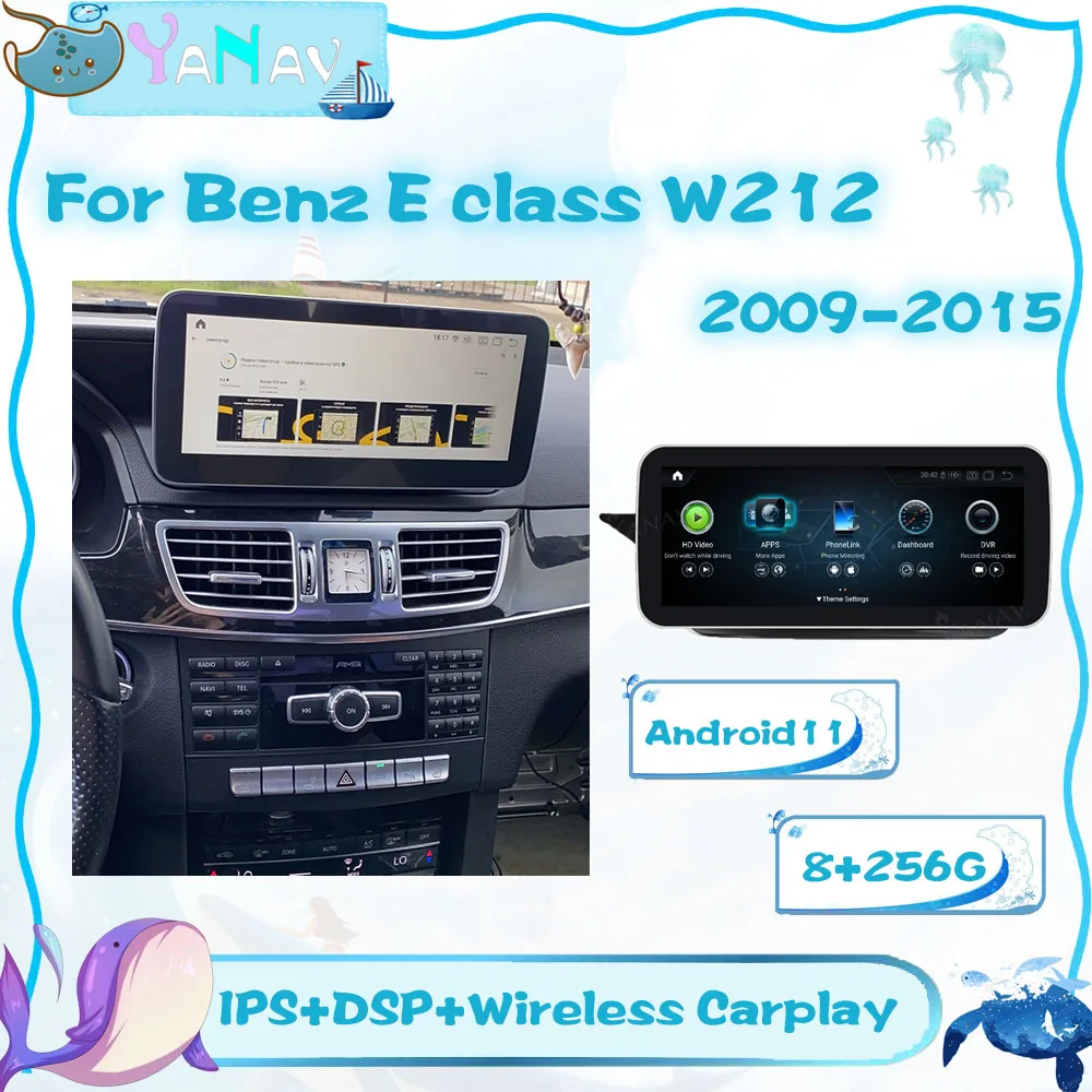 

256G Android 11 стереоприемник автомобильный радиоприемник для Mercedes Benz E class W212 2009-2015 GPS-навигация автомобильный видео mp3-плеер Carplay