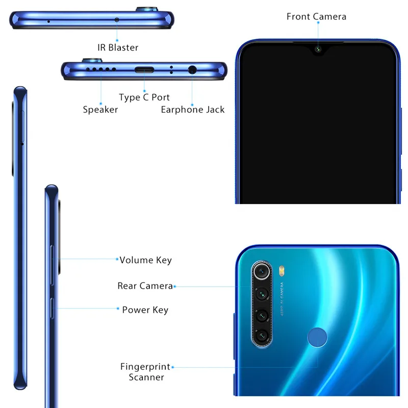 Глобальная версия смартфона Xiaomi Redmi Note 8 3 ГБ 32 мобильный телефон 6 дюймовый экран 48